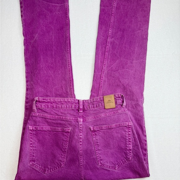 Zara Purple Straight Leg Jeans Vibrant Denim - Picture 3 of 5